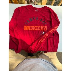 Nike Fire The Cannons Tampa Bay Buccaneers Long Sleeve Graphic Tee Red Size 2XL